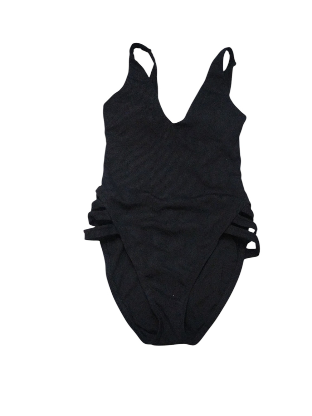 BECCA Black One-Piece Swimsuit with Side Strap Cutouts SZ M NWT